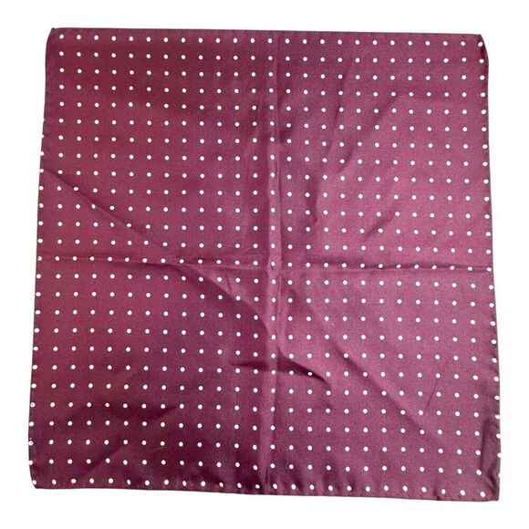 Vintage 100% Silk Burgundy Polka Dot Handkerchief Pretty Woman Julia Roberts - Picture 1 of 7
